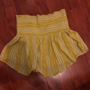 Strapless Yellow Stripe Top
